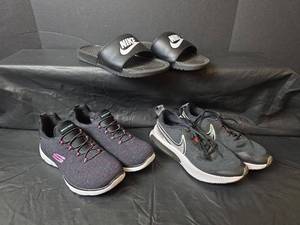 lot 461 image: Mixed Brand Athletic Footwear Bundle Nike Skechers Running Shoes and Slides