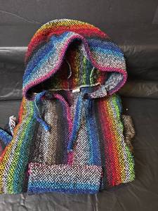 lot 464 image: Rainbow Sequin Blanket Hoodie with Multicolor Pattern
