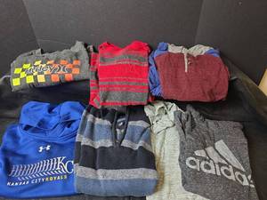 lot 467 image: Mixed Brand Clothing Lot - Hoodies, Sweaters, and Shirts