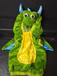 lot 482 image: Green Dragon Halloween Costume with Blue Wings and Horns- Toddler
