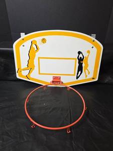lot 489 image: Indoor Over-The-Door Basketball Hoop with Backboard and Rim