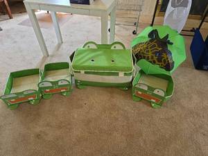 lot 512 image: 3ct PKolino Monster Under the Bed Storage and Soft Sided Toy Box