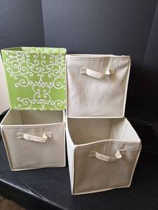 lot 514 image: Fabric Storage Cube Organizer Bins with Handles Set of 4