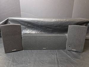 lot 522 image: Paradigm 3-Piece Speaker System with Center Channel- see pics for damage