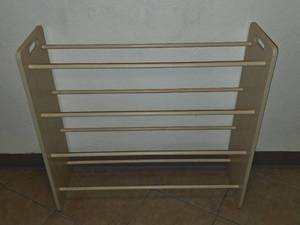 lot 596 image: Freestanding Wooden Shoe Rack with Multiple Tiers