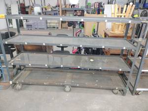lot 59713 image: industrial-grade mesh top cart used for heavy-duty material handling