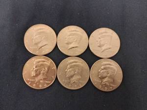 lot 60596 image: Set of 6 U.S. Kennedy half dollar coins