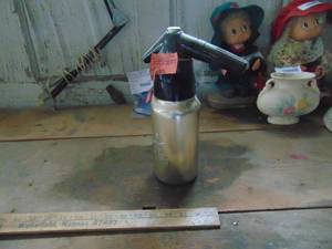 lot 1614 image: Aluminum Seltzer Bottle -