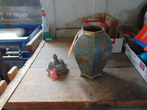 lot 1645 image: Enamel on Brass Decor