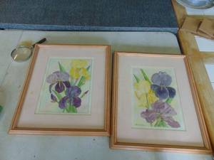 lot 1659 image: Pair of Flower Paintings