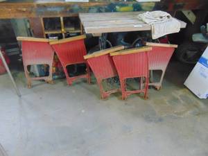 lot 1666 image: Cast Stadium Seat SidesPartitions - repurpose