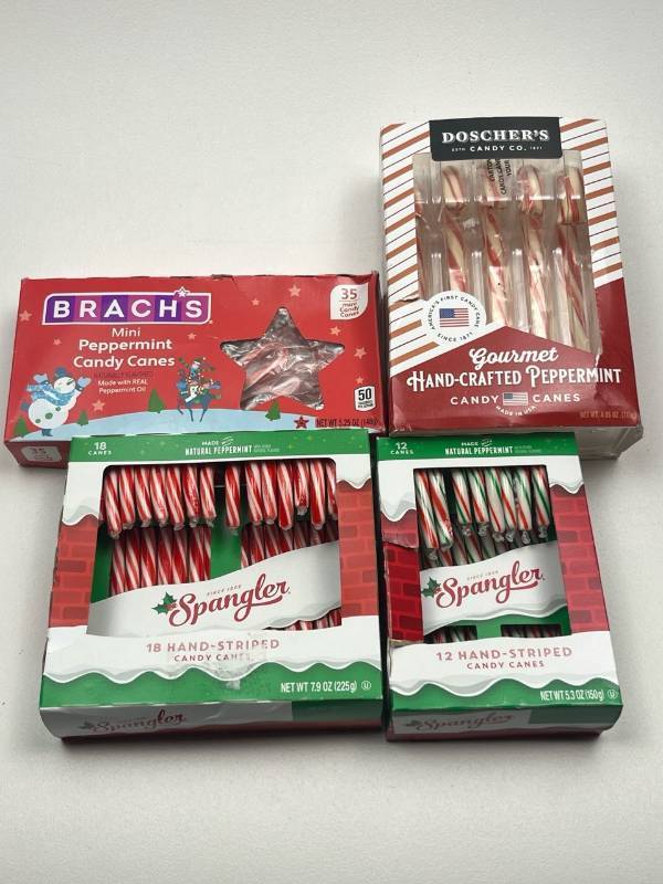lot 151 image: Holiday Candy Canes Bundle - Brachs, Doschers, Spangler Peppermint