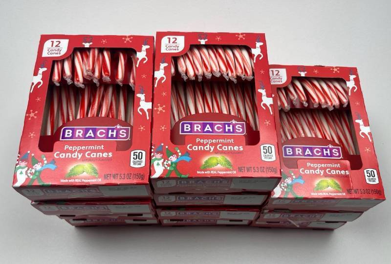 lot 178 image: Brachs Peppermint Candy Canes - 11 boxes