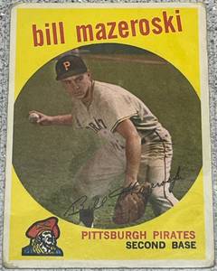 lot 102 image: 1959 Topps Baseball Card #415 - Bill Mazeroski Pittsburgh Pirates