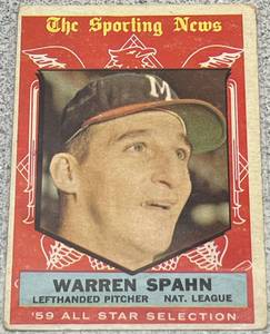lot 104 image: 1959 Topps Baseball Card #571 - Warren Spahn