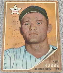 lot 123 image: 1962 Topps Baseball Card #461 - Ken Hubbs Rookie Chicago Cubs