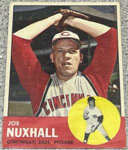 lot 130 image: 1963 Topps Baseball Card #194 - Joe Nuxhall Cincinnati Reds