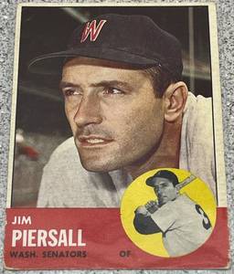 lot 132 image: 1963 Topps Baseball Card #443 - Jim Piersall Washington Senators