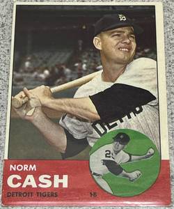 lot 133 image: 1963 Topps Baseball Card #445 - Norm Cash Detroit Tigers