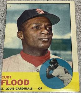 lot 134 image: 1963 Topps Baseball Card #505 - Curt Flood St. Louis Cardinals