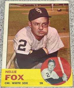 lot 135 image: 1963 Topps Baseball Card #525 - Nellie Fox Chicago White Sox