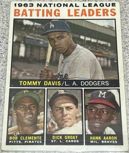 lot 139 image: 1964 Topps Baseball Card #7 - NL Batting Leaders Tommy Davis