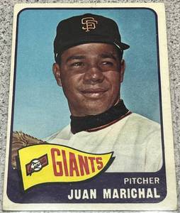 lot 157 image: 1965 Topps Baseball Card #50 - Juan Marichal San Francisco Giants