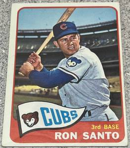 lot 158 image: 1965 Topps Baseball Card #110 - Ron Santo Chicago Cubs