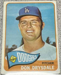 lot 162 image: 1965 Topps Baseball Card #260 - Don Drysdale Los Angeles Dodgers