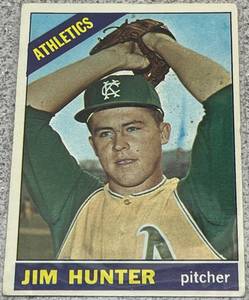 lot 166 image: 1966 Topps Baseball Card #36 - Jim Hunter