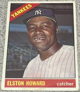 lot 171 image: 1966 Topps Baseball Card #405 - Elston Howard New York Yankees