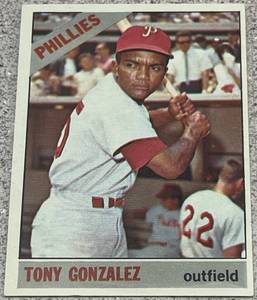 lot 173 image: 1966 Topps Baseball Card #478 - Tony Gonzalez Philadelphia Phillies