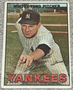 lot 177 image: 1967 Topps Baseball Card #5 - Whitey Ford New York Yankees
