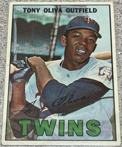 lot 180 image: 1967 Topps Baseball Card #50 - Tony Oliva Minnesota Twins