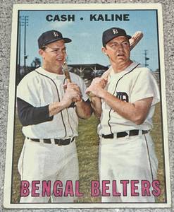 lot 183 image: 1967 Topps Baseball Card #216 - Bengal Belters Norm Cash Al Kaline