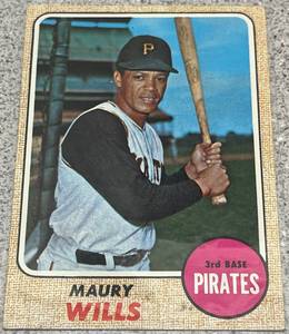lot 189 image: 1968 Topps Baseball Card #175 - Maury Wills Pittsburgh Pirates