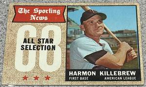 lot 191 image: 1968 Topps Baseball Card #361 - Harmon Killebrew All-Star Selection