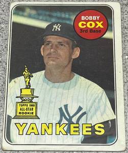 lot 196 image: 1969 Topps Baseball Card #237 - Bobby Cox All-Star Rookie