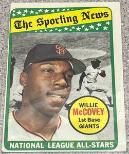 lot 199 image: 1969 Topps Baseball Card #416 - Willie McCovey All-Star