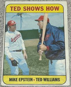 lot 205 image: 1969 Topps Baseball Card #539 - Ted Williams Ted Shows How