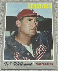 lot 214 image: 1970 Topps Baseball Card #211 - Ted Williams Manager