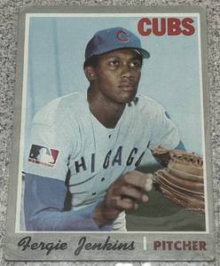lot 216 image: 1970 Topps Baseball Card #240 - Fergie Jenkins Chicago Cubs