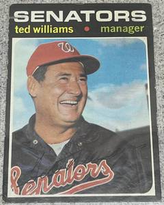 lot 217 image: 1971 Topps Baseball Card #380 - Ted Williams Washington Senators Manager