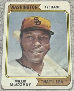 lot 226 image: 1974 Topps Baseball Card #250 - Willie McCovey Washington