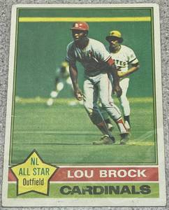 lot 236 image: 1976 Topps Baseball Card #10 - Lou Brock St. Louis Cardinals