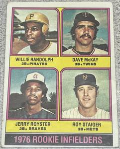 lot 240 image: 1976 Topps Baseball Card #592  - Rookie Infielders Willie Randolph