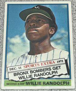 lot 241 image: 1976 Topps Traded Baseball Card #592T - Willie Randolph Sports Extra