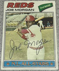 lot 243 image: 1977 Topps Baseball Card #100 - Joe Morgan Cincinnati Reds