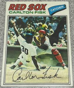 lot 255 image: 1977 Topps Baseball Card #640 - Carlton Fisk Boston Red Sox