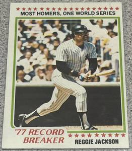 lot 258 image: 1978 Topps Baseball Card #7 - Reggie Jackson Record Breaker